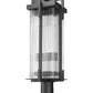 Z-Lite Fortis 5031PHBR-533PM-BK 2-Light Aluminum Sand Black Frame Clear Ribbed Glass Shade Outdoor Post Mounted Fixture