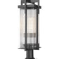 Z-Lite Fortis 5031PHBR-533PM-BK 2-Light Aluminum Sand Black Frame Clear Ribbed Glass Shade Outdoor Post Mounted Fixture