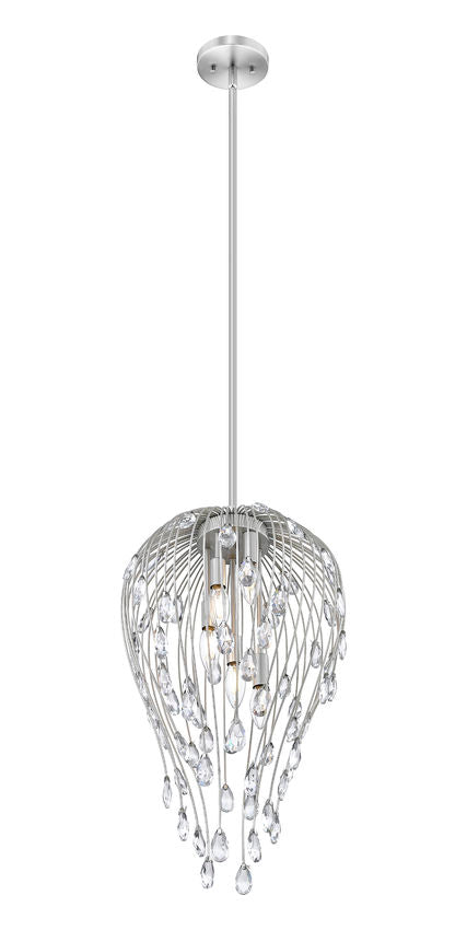 Z-Lite Gabriella 15" 5-Light Brushed Nickel Steel Frame Pendant Light