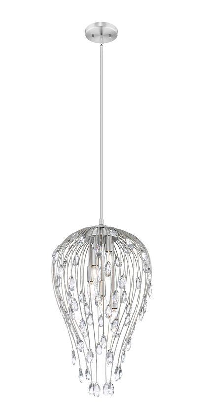 Z-Lite Gabriella 15" 5-Light Brushed Nickel Steel Frame Pendant Light