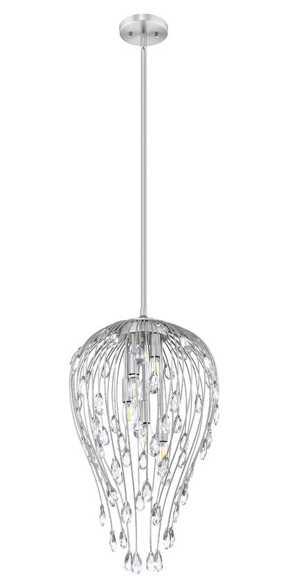 Z-Lite Gabriella 15" 5-Light Brushed Nickel Steel Frame Pendant Light