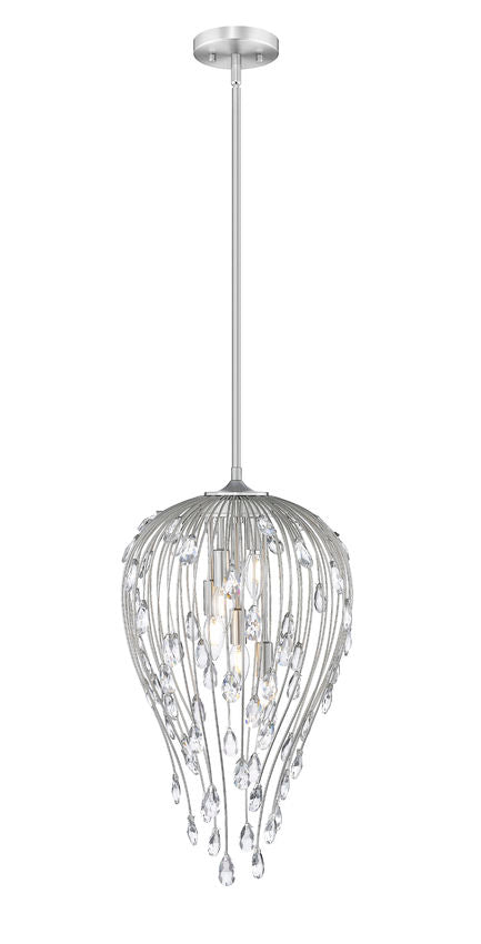 Z-Lite Gabriella 15" 5-Light Brushed Nickel Steel Frame Pendant Light