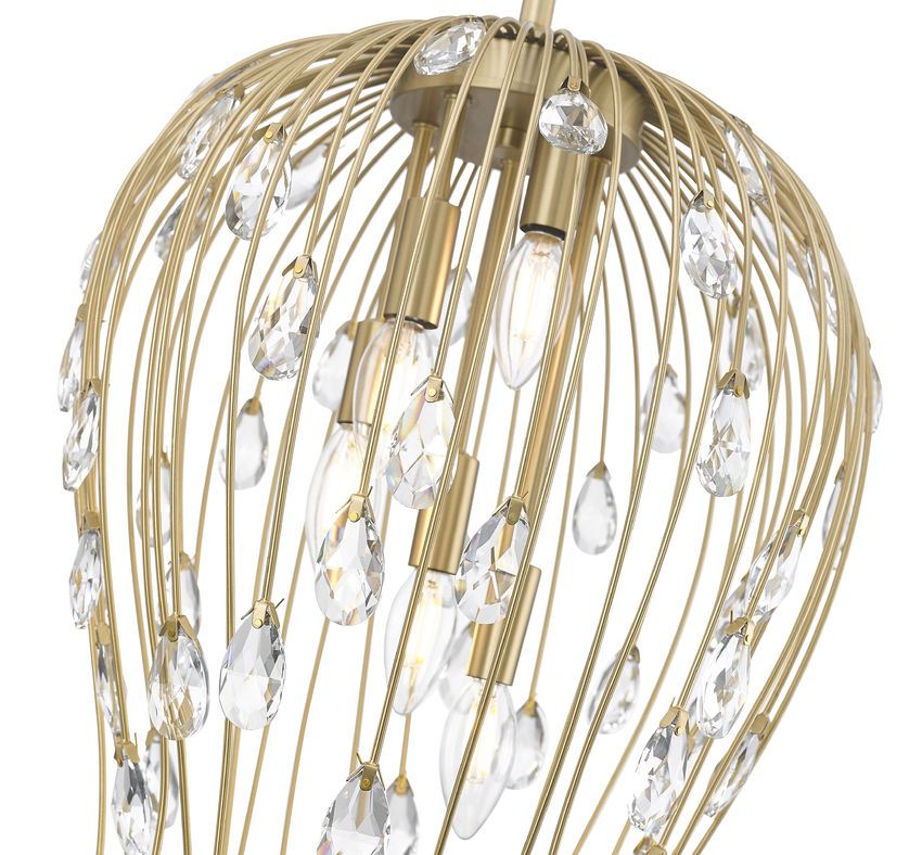 Z-Lite Gabriella 15" 5-Light Modern Gold Steel Frame Pendant Light