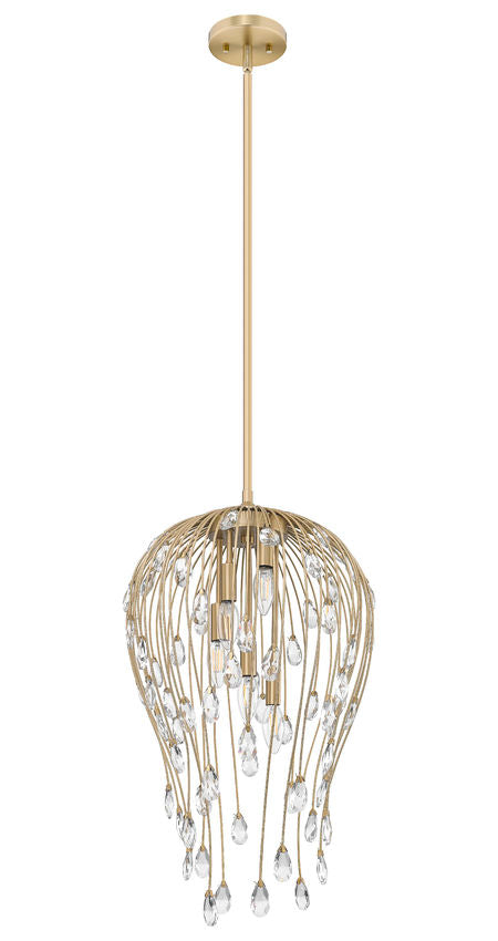 Z-Lite Gabriella 15" 5-Light Modern Gold Steel Frame Pendant Light