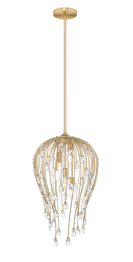 Z-Lite Gabriella 15" 5-Light Modern Gold Steel Frame Pendant Light