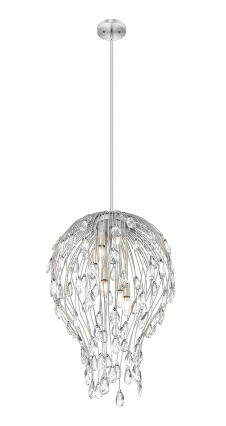 Z-Lite Gabriella 18" 6-Light Brushed Nickel Steel Frame Pendant Light