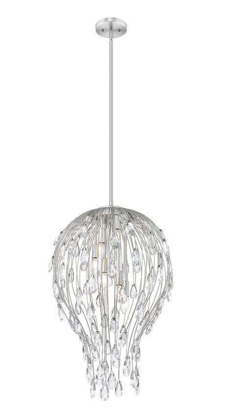 Z-Lite Gabriella 18" 6-Light Brushed Nickel Steel Frame Pendant Light