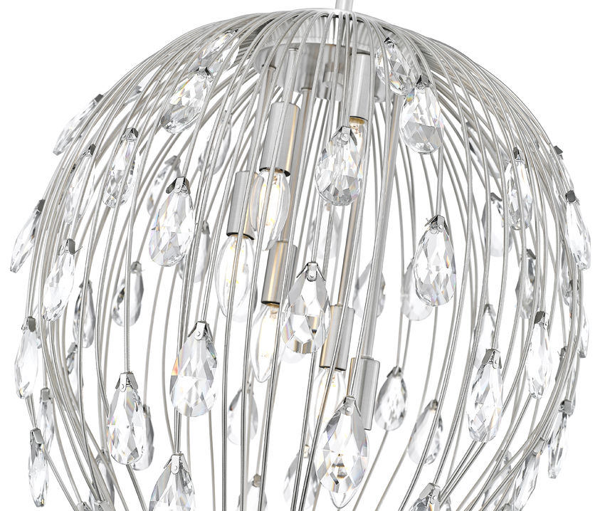 Z-Lite Gabriella 18" 6-Light Brushed Nickel Steel Frame Pendant Light