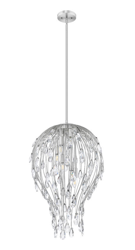 Z-Lite Gabriella 18" 6-Light Brushed Nickel Steel Frame Pendant Light