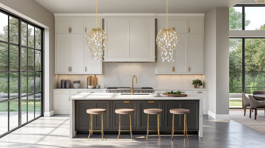 Z-Lite Gabriella 18" 6-Light Modern Gold Steel Frame Pendant Light