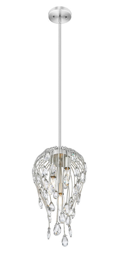 Z-Lite Gabriella 3-Light Brushed Nickel Steel Frame Pendant Light