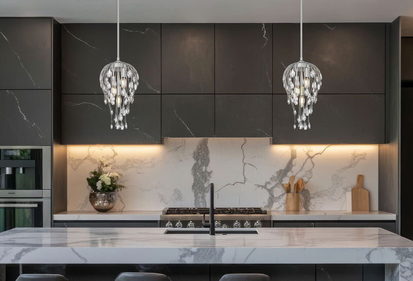 Z-Lite Gabriella 3-Light Brushed Nickel Steel Frame Pendant Light