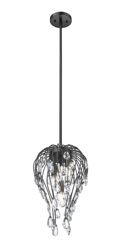 Z-Lite Gabriella 3-Light Matte Black Steel Frame Pendant Light
