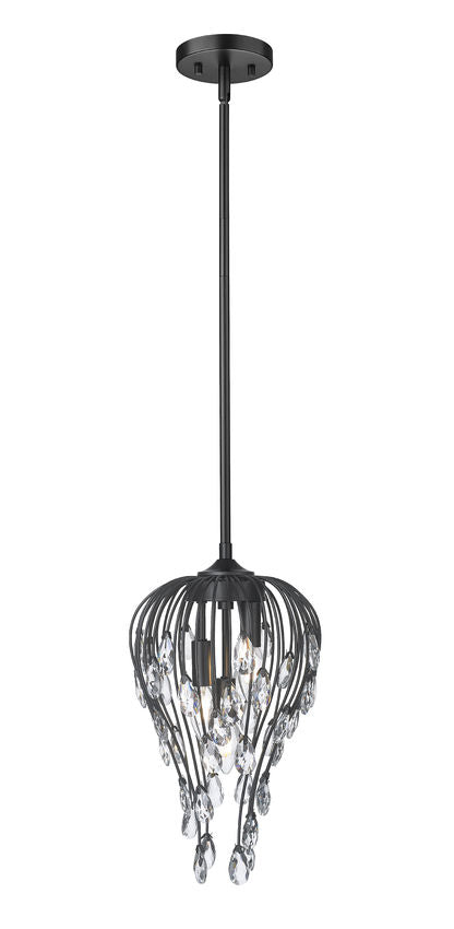 Z-Lite Gabriella 3-Light Matte Black Steel Frame Pendant Light