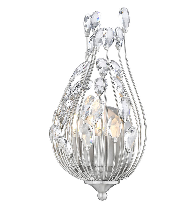 Z-Lite Gabriella 5" 2-Light Brushed Nickel Steel Frame Wall Sconce