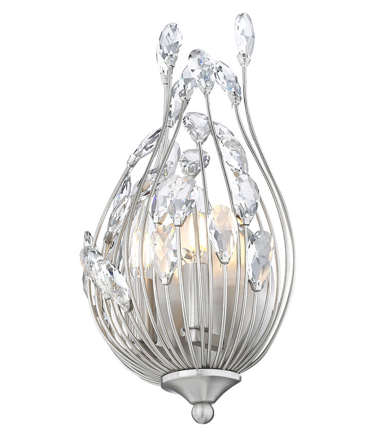Z-Lite Gabriella 5" 2-Light Brushed Nickel Steel Frame Wall Sconce