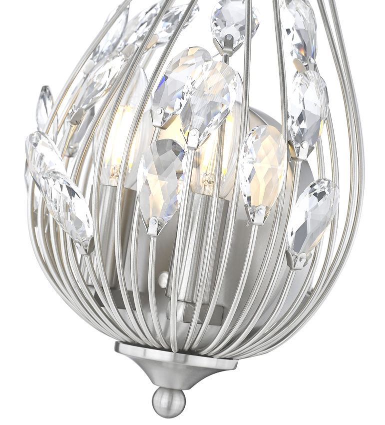 Z-Lite Gabriella 5" 2-Light Brushed Nickel Steel Frame Wall Sconce