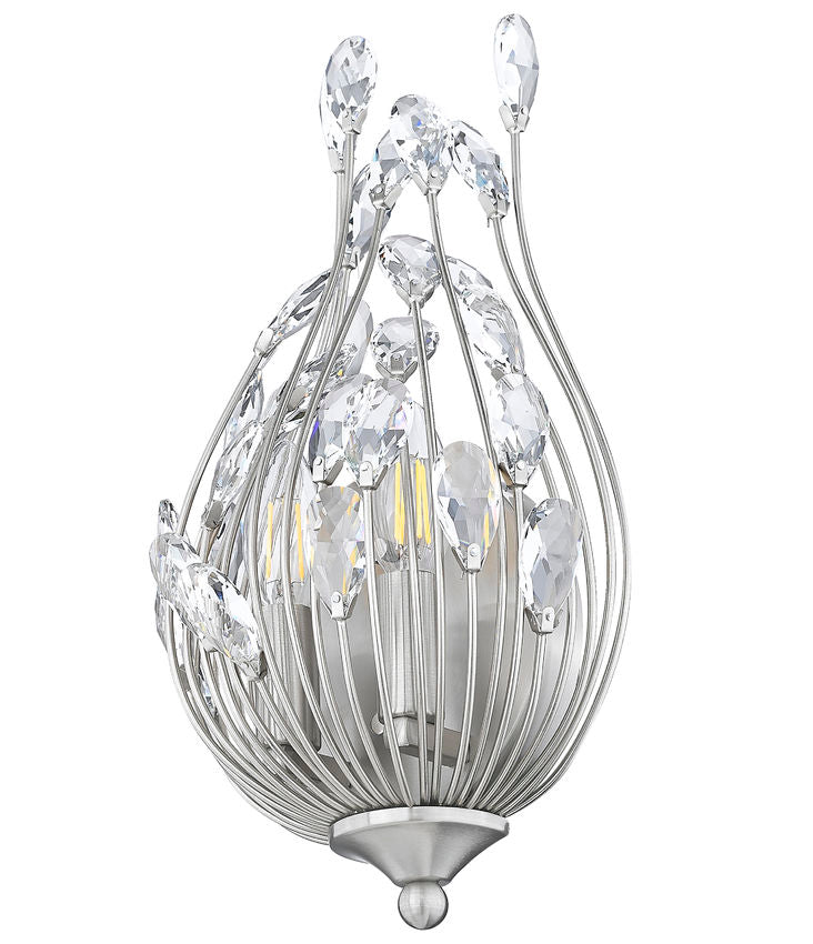 Z-Lite Gabriella 5" 2-Light Brushed Nickel Steel Frame Wall Sconce