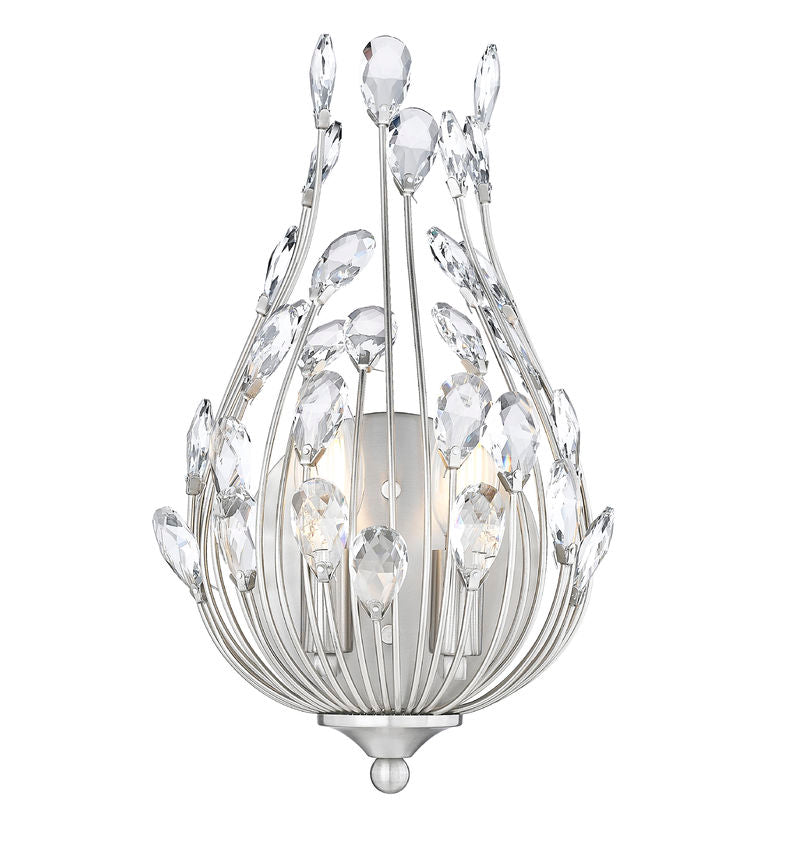 Z-Lite Gabriella 5" 2-Light Brushed Nickel Steel Frame Wall Sconce