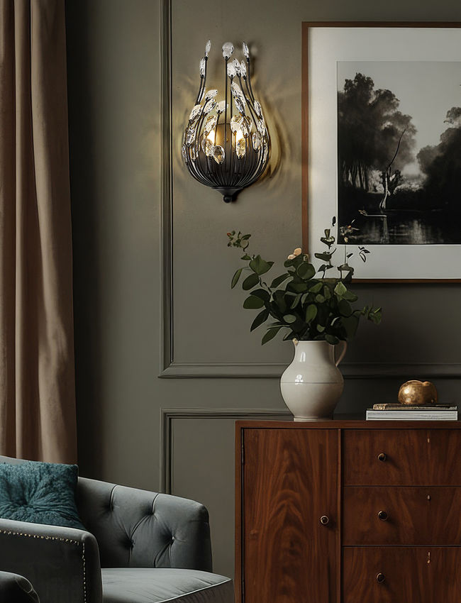Z-Lite Gabriella 5" 2-Light Matte Black Steel Frame Wall Sconce