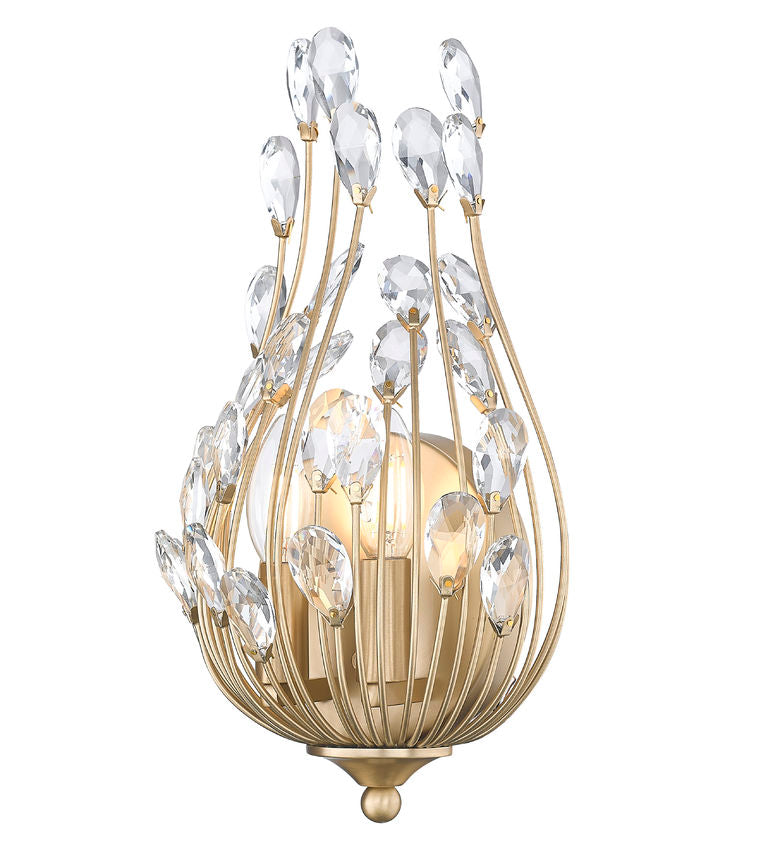 Z-Lite Gabriella 5" 2-Light Modern Gold Steel Frame Wall Sconce