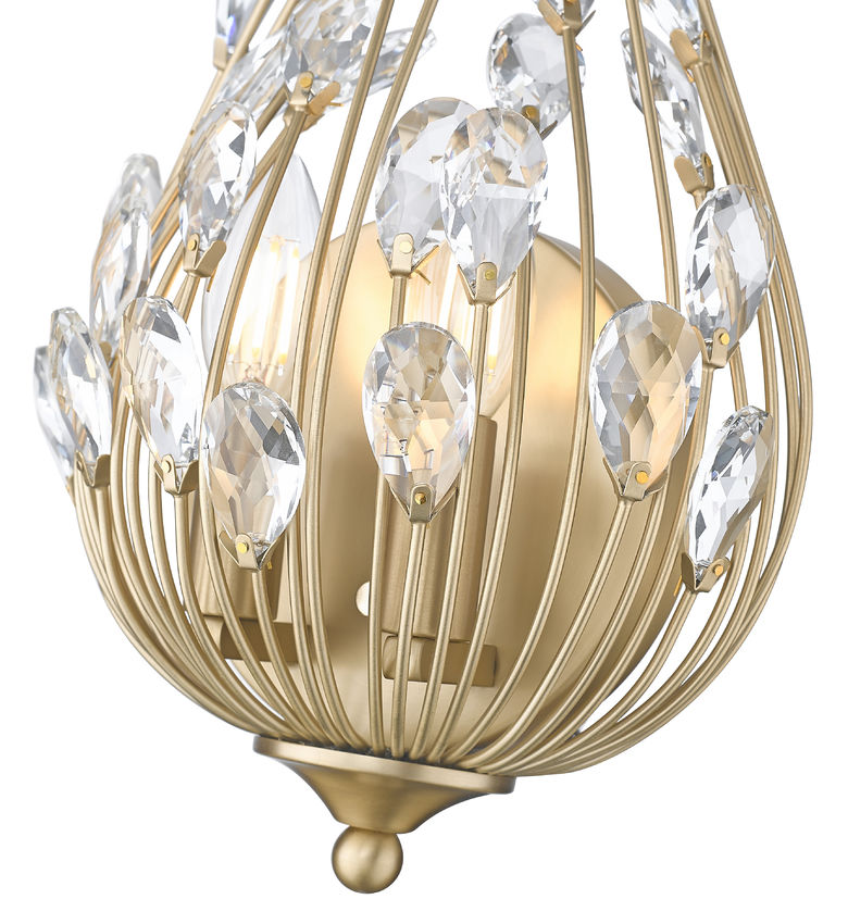 Z-Lite Gabriella 5" 2-Light Modern Gold Steel Frame Wall Sconce