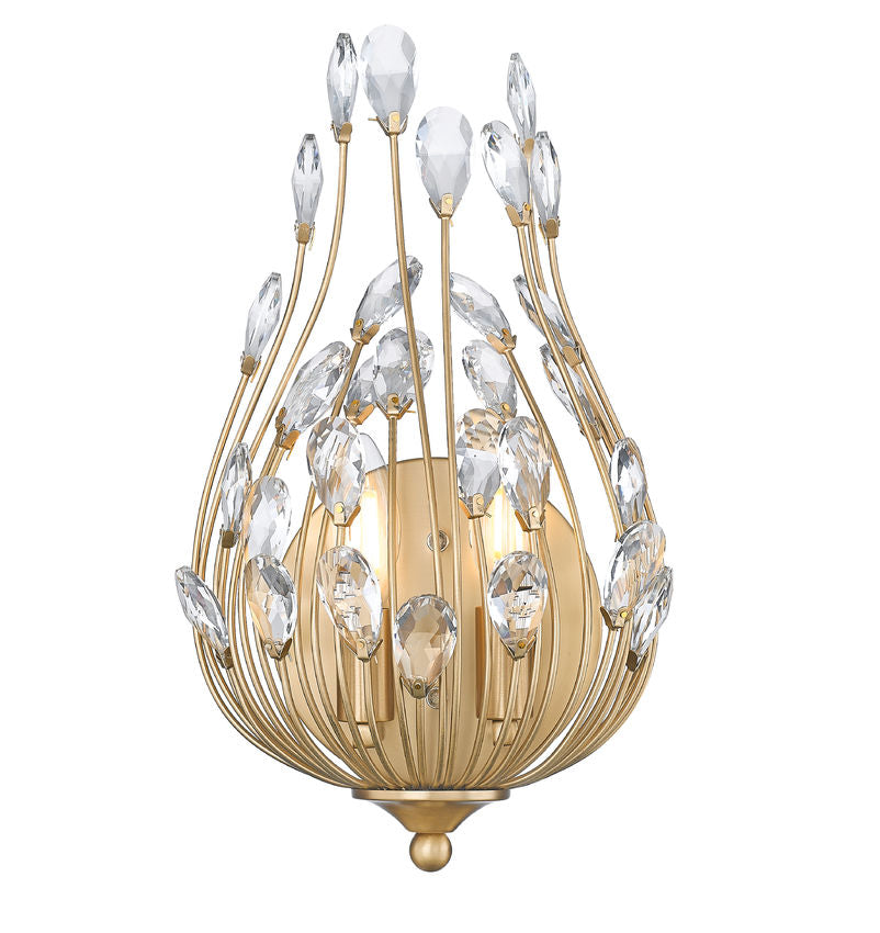 Z-Lite Gabriella 5" 2-Light Modern Gold Steel Frame Wall Sconce