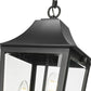 Z-Lite Gannon 10" 3-Light Black Stainless Steel Outdoor Chain Mount Ceiling Fixture With Clear Beveled Glass Shade