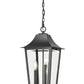 Z-Lite Gannon 10" 3-Light Black Stainless Steel Outdoor Chain Mount Ceiling Fixture With Clear Beveled Glass Shade