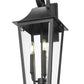 Z-Lite Gannon 10" 3-Light Black Stainless Steel Outdoor Wall Light With Clear Beveled Glass Shade
