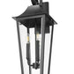 Z-Lite Gannon 10" 3-Light Black Stainless Steel Outdoor Wall Light With Clear Beveled Glass Shade