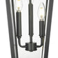 Z-Lite Gannon 10" 3-Light Black Stainless Steel Outdoor Wall Light With Clear Beveled Glass Shade