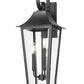 Z-Lite Gannon 10" 3-Light Black Stainless Steel Outdoor Wall Light With Clear Beveled Glass Shade