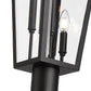 Z-Lite Gannon 10" W x 121" H 3-Light Black Stainless Steel Outdoor Post Mounted Fixture With Clear Beveled Glass Shade