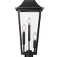 Z-Lite Gannon 10" W x 27" H 3-Light Black Stainless Steel Outdoor Post Mount Fixture With Clear Beveled Glass Shade