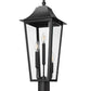 Z-Lite Gannon 10" W x 27" H 3-Light Black Stainless Steel Outdoor Post Mount Fixture With Clear Beveled Glass Shade