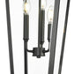 Z-Lite Gannon 12" 3-Light Black Stainless Steel Outdoor Chain Mount Ceiling Fixture With Clear Beveled Glass Shade