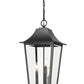 Z-Lite Gannon 12" 3-Light Black Stainless Steel Outdoor Chain Mount Ceiling Fixture With Clear Beveled Glass Shade