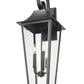 Z-Lite Gannon 12" 3-Light Black Stainless Steel Outdoor Wall Light With Clear Beveled Glass Shade
