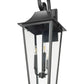Z-Lite Gannon 12" 3-Light Black Stainless Steel Outdoor Wall Light With Clear Beveled Glass Shade