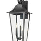 Z-Lite Gannon 12" 3-Light Black Stainless Steel Outdoor Wall Light With Clear Beveled Glass Shade