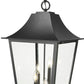 Z-Lite Gannon 16" 5-Light Black Stainless Steel Outdoor Chain Mount Ceiling Fixture With Clear Beveled Glass Shade