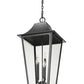 Z-Lite Gannon 16" 5-Light Black Stainless Steel Outdoor Chain Mount Ceiling Fixture With Clear Beveled Glass Shade