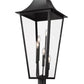 Z-Lite Gannon 16" 5-Light Black Stainless Steel Outdoor Pier Mounted Fixture With Clear Beveled Glass Shade