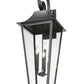 Z-Lite Gannon 16" 5-Light Black Stainless Steel Outdoor Wall Light With Clear Beveled Glass Shade