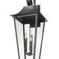 Z-Lite Gannon 16" 5-Light Black Stainless Steel Outdoor Wall Light With Clear Beveled Glass Shade
