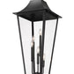 Z-Lite Gannon 16" W x 39" H 5-Light Black Stainless Steel Outdoor Post Mount Fixture With Clear Beveled Glass Shade