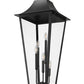 Z-Lite Gannon 16" W x 39" H 5-Light Black Stainless Steel Outdoor Post Mount Fixture With Clear Beveled Glass Shade