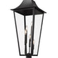 Z-Lite Gannon 16" W x 40" H 5-Light Black Stainless Steel Outdoor Post Mounted Fixture With Clear Beveled Glass Shade