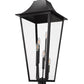 Z-Lite Gannon 16" W x 40" H 5-Light Black Stainless Steel Outdoor Post Mounted Fixture With Clear Beveled Glass Shade